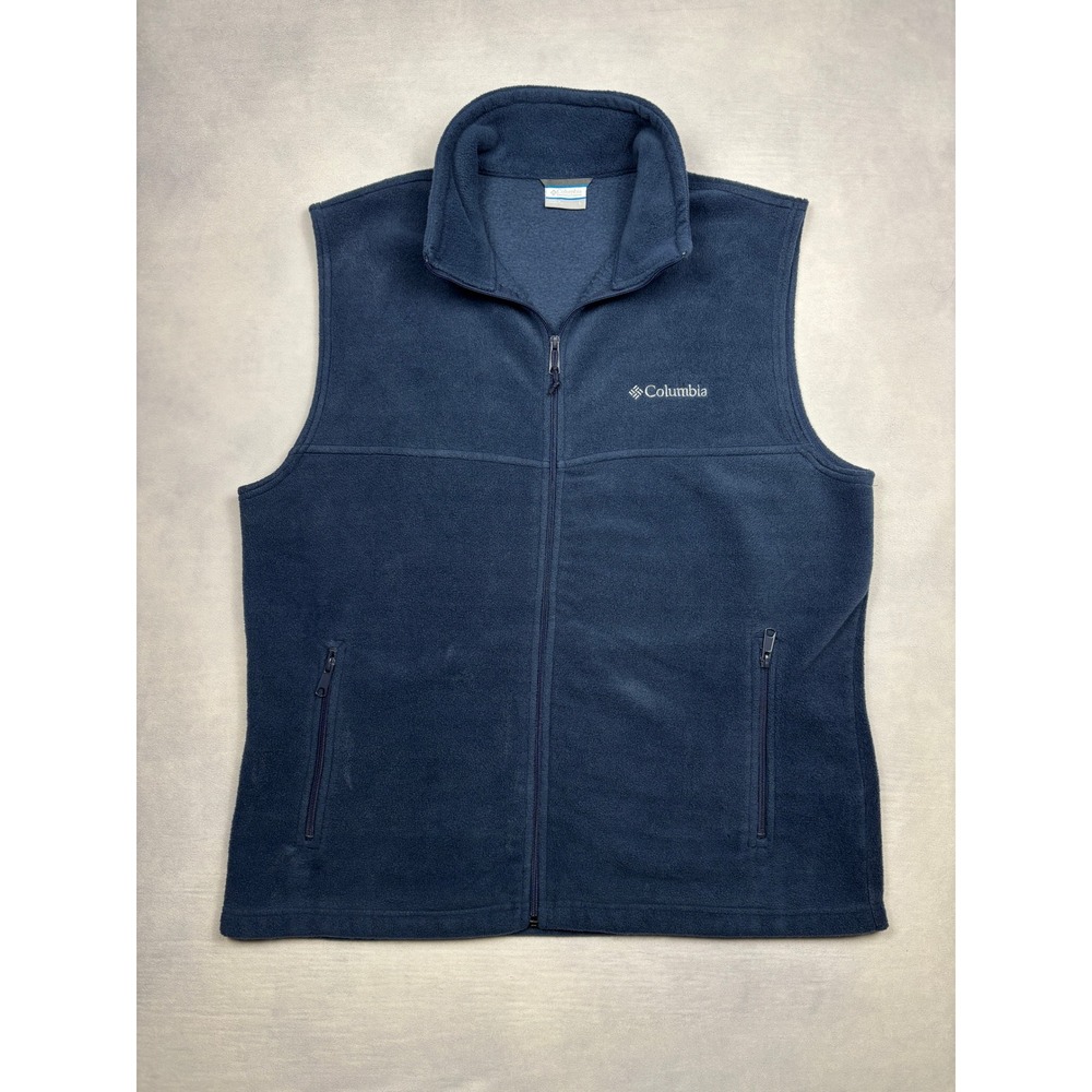 Columbia Mens Steens Mountain Fleece Vest Navy Blue Full Zip XM1386 Size L